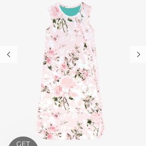 Posh Peanut Vintage Pink Rose Sleeveless Ruffled Sleep Bag 1.0 Tog